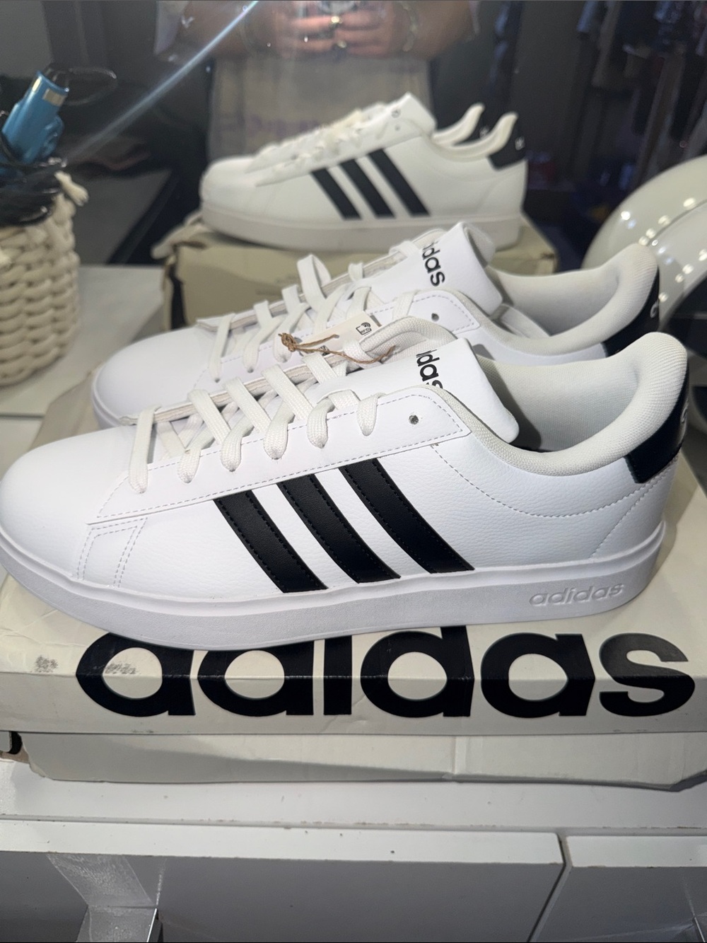 adidas White & Black Classic Court Sneaker size 11.5 M